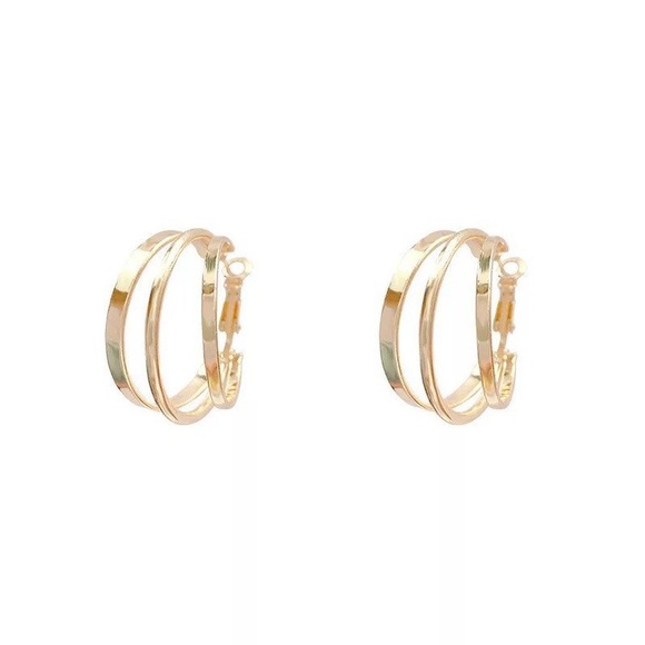 GOLD plated Hoop Earrings - Picture 3 of 3